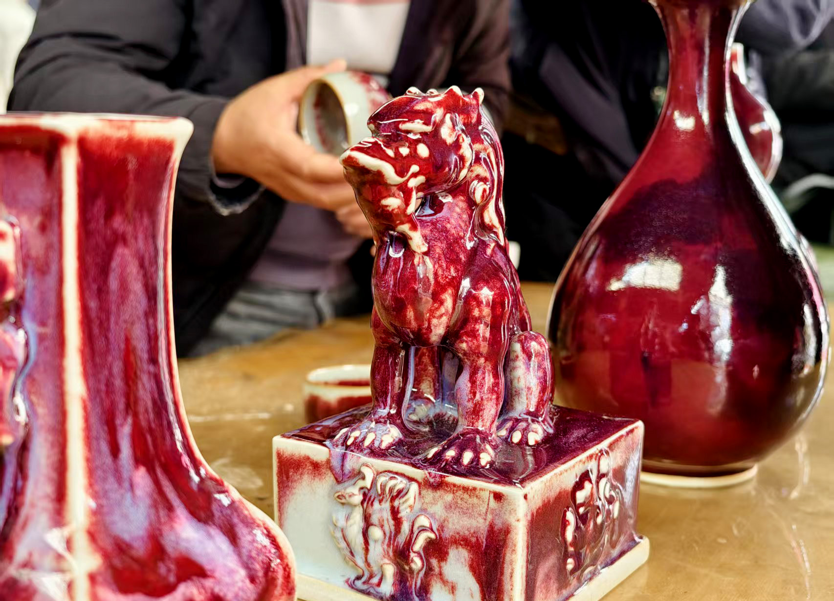 出窑的钧瓷作品。 出窑的钧瓷作品。